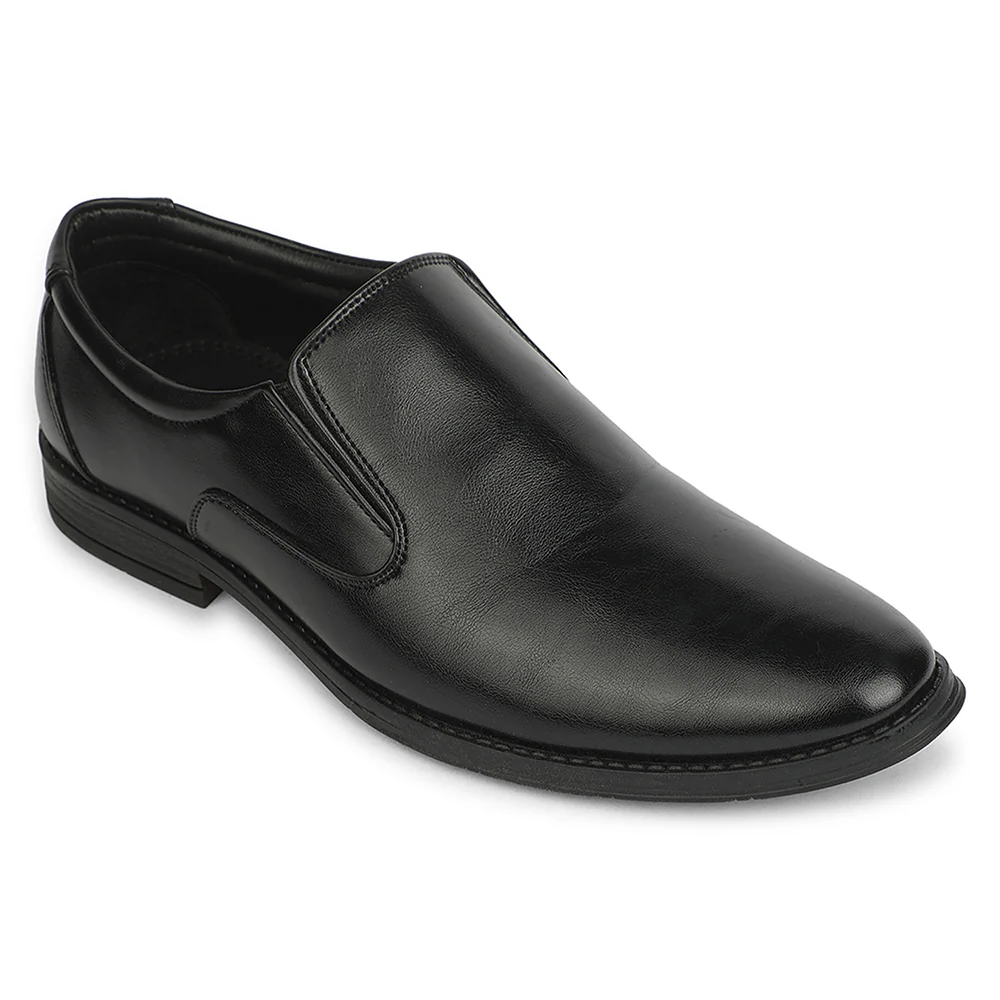 Fortune HML-87E Black Formal Non Lacing Mocassin Shoes for Men