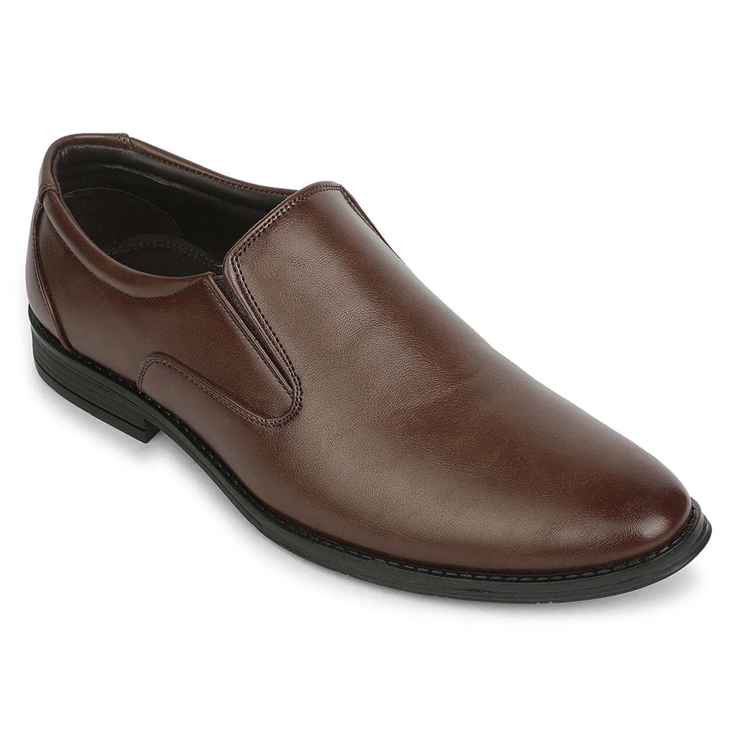 Fortune HML-87E Brown Formal Non Lacing Mocassin Shoes for Men