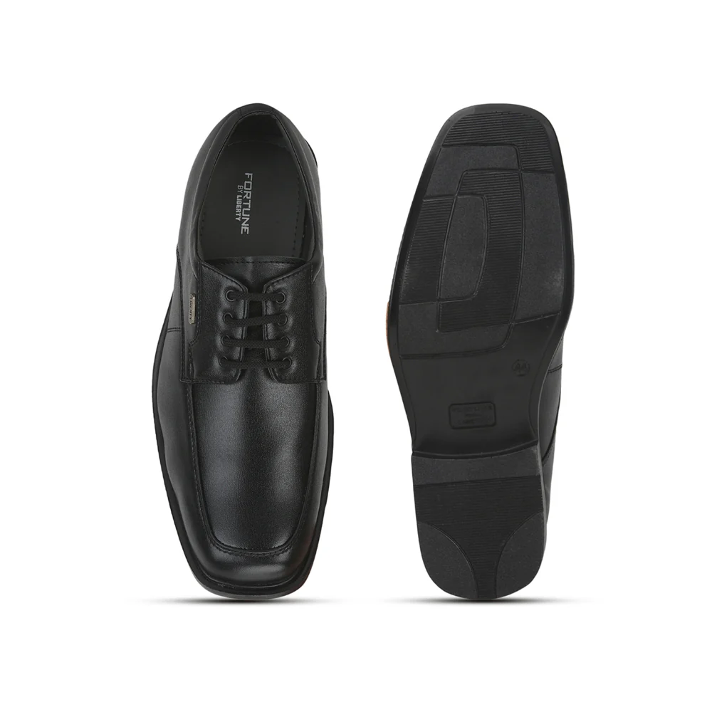 Fortune Lacing Black Formal Derby Shoes For Men 505-16 By Liberty - Image 6