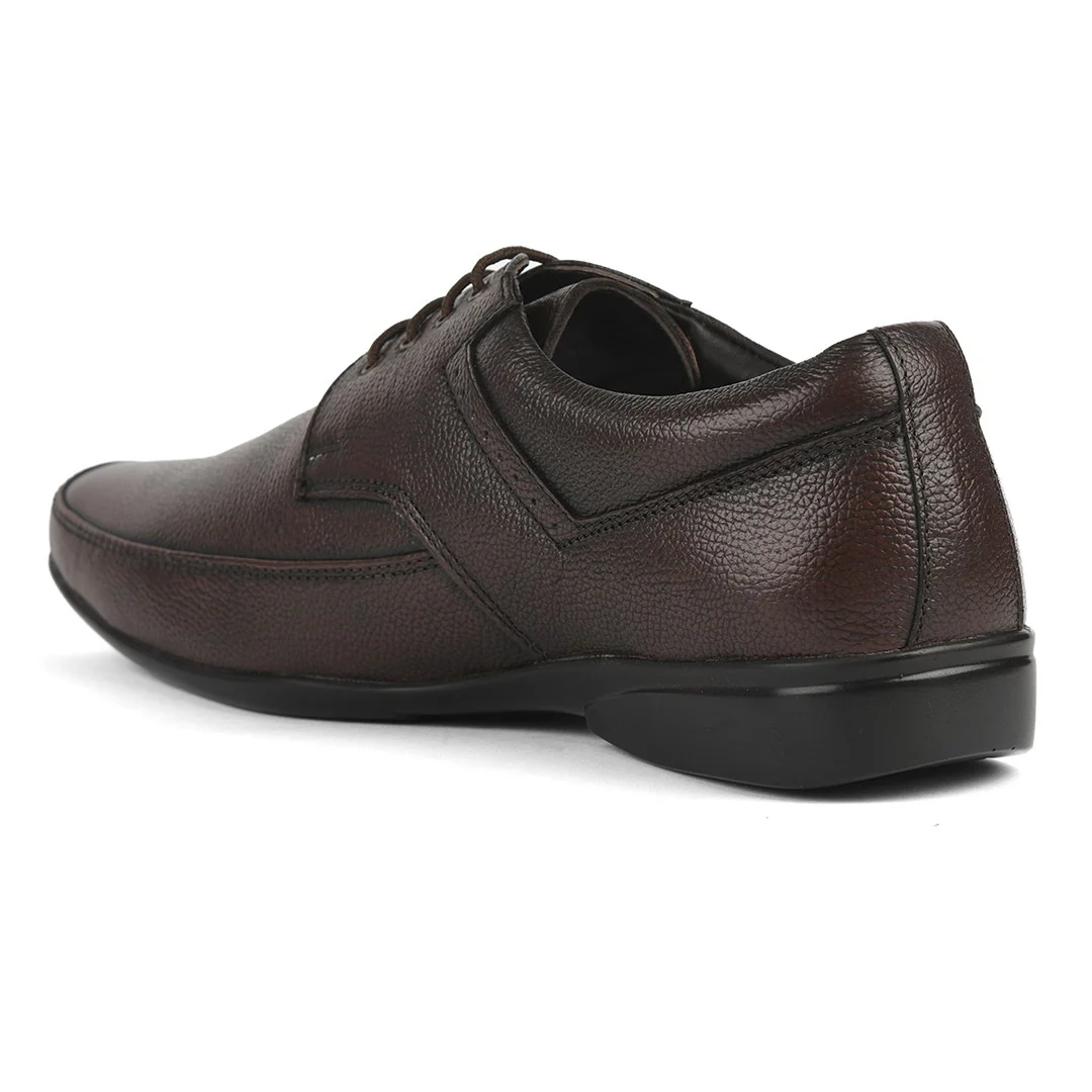 Fortune RL-118 Brown Formal Lacing Derby Shoes for Men by Liberty - Image 3