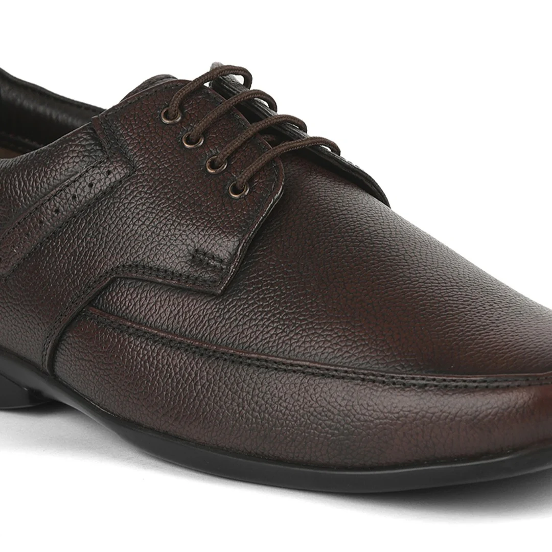 Fortune RL-118 Brown Formal Lacing Derby Shoes for Men by Liberty - Image 5