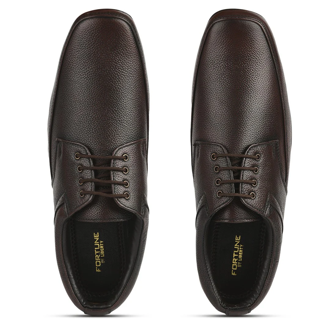 Fortune RL-118 Brown Formal Lacing Derby Shoes for Men by Liberty - Image 8