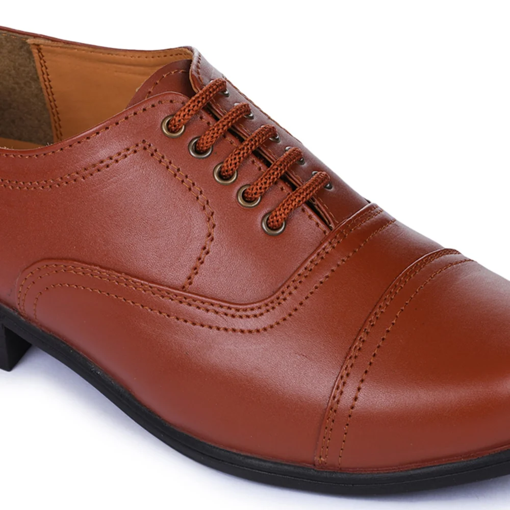 Fortune Tan Classic Oxford Shoes For Men 7168-03 By Liberty - Image 5