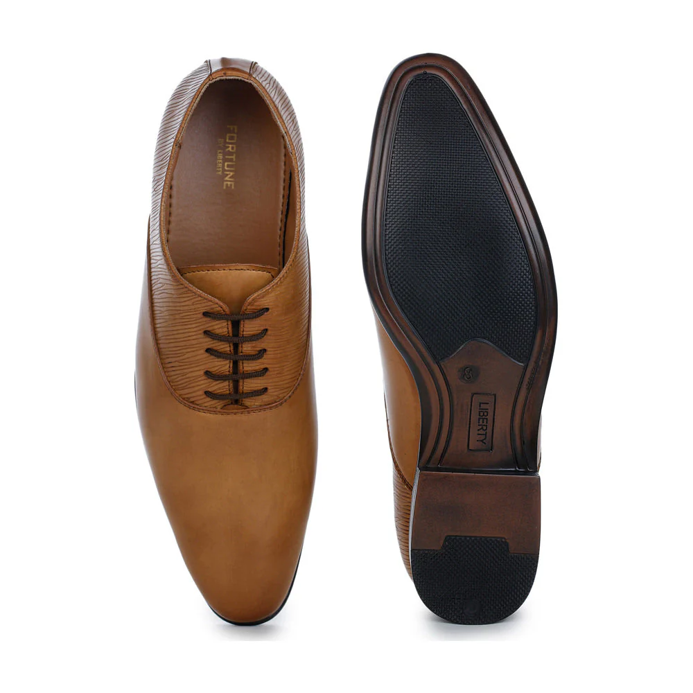 Fortune (Tan) Derby Shoes For Men FDY-109 By Liberty - Image 4