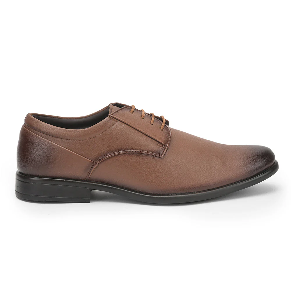 Fortune (Tan) Formal Lace Up Derby Shoes For Men VCL-3 By Liberty - Image 2