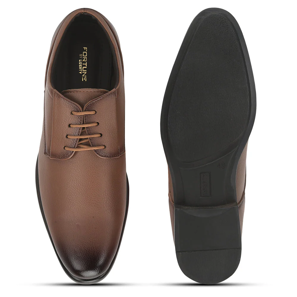 Fortune (Tan) Formal Lace Up Derby Shoes For Men VCL-3 By Liberty - Image 5