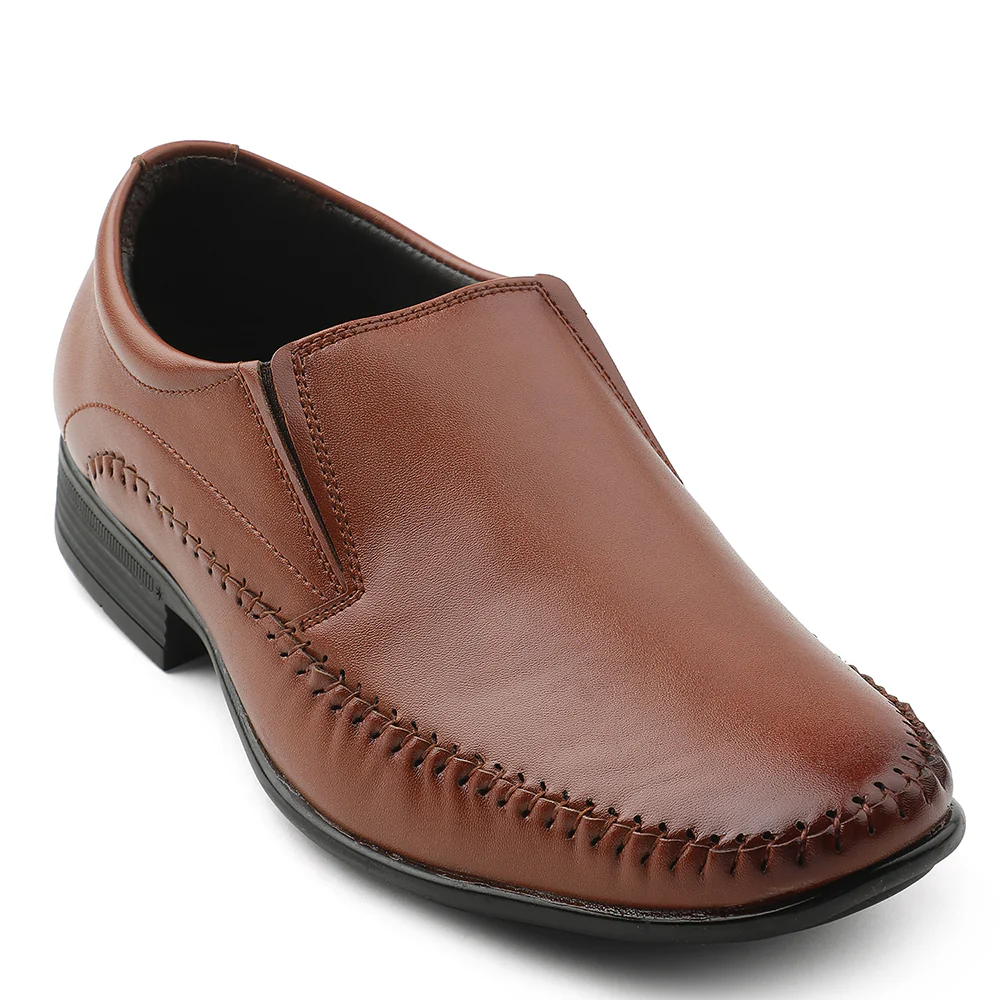 Fortune Tan Formal Non Lacing Moccasin Shoes For Men HML-18E By Liberty