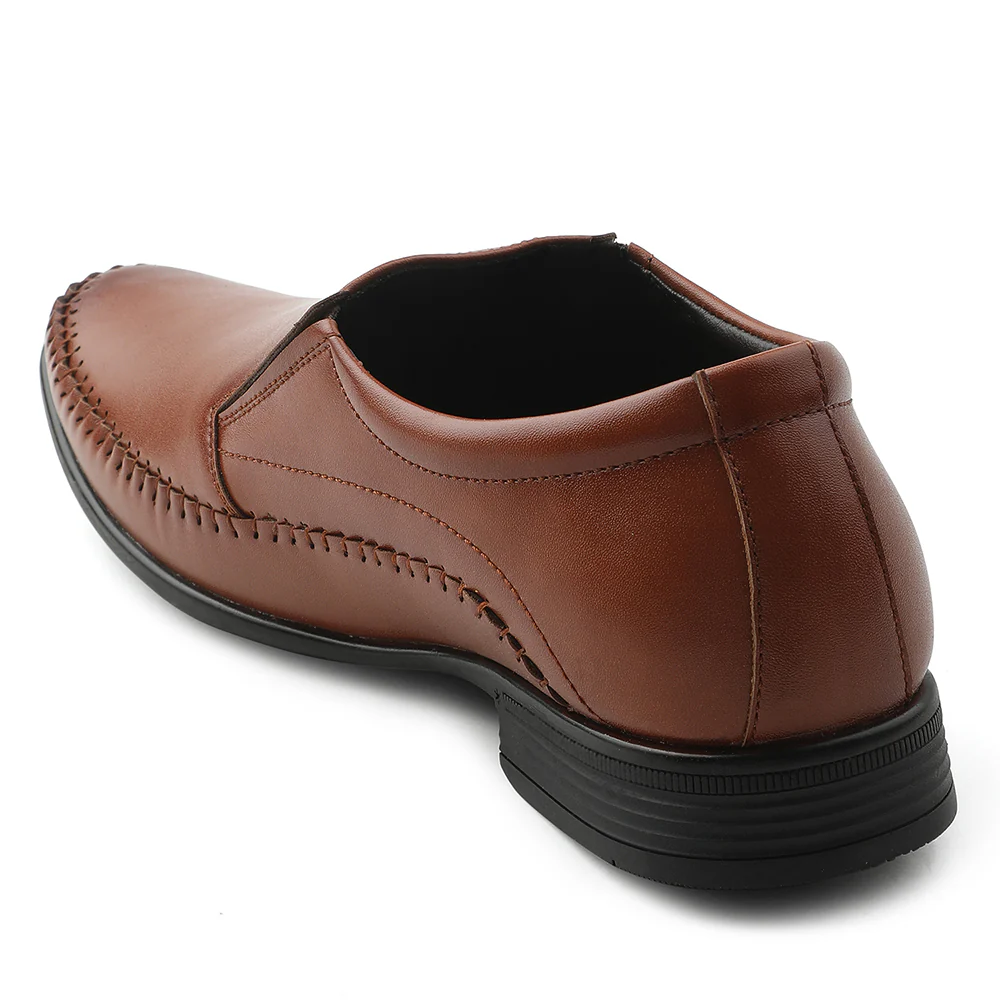 Fortune Tan Formal Non Lacing Moccasin Shoes For Men HML-18E By Liberty - Image 5