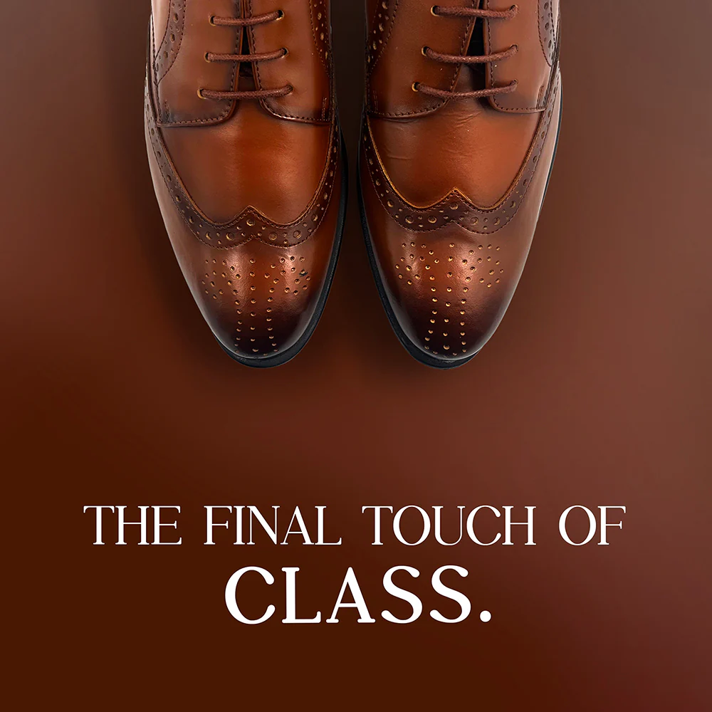 Fortune Tan Lacing Formal Oxford Shoes For Men BELGIUM01E By Liberty - Image 4