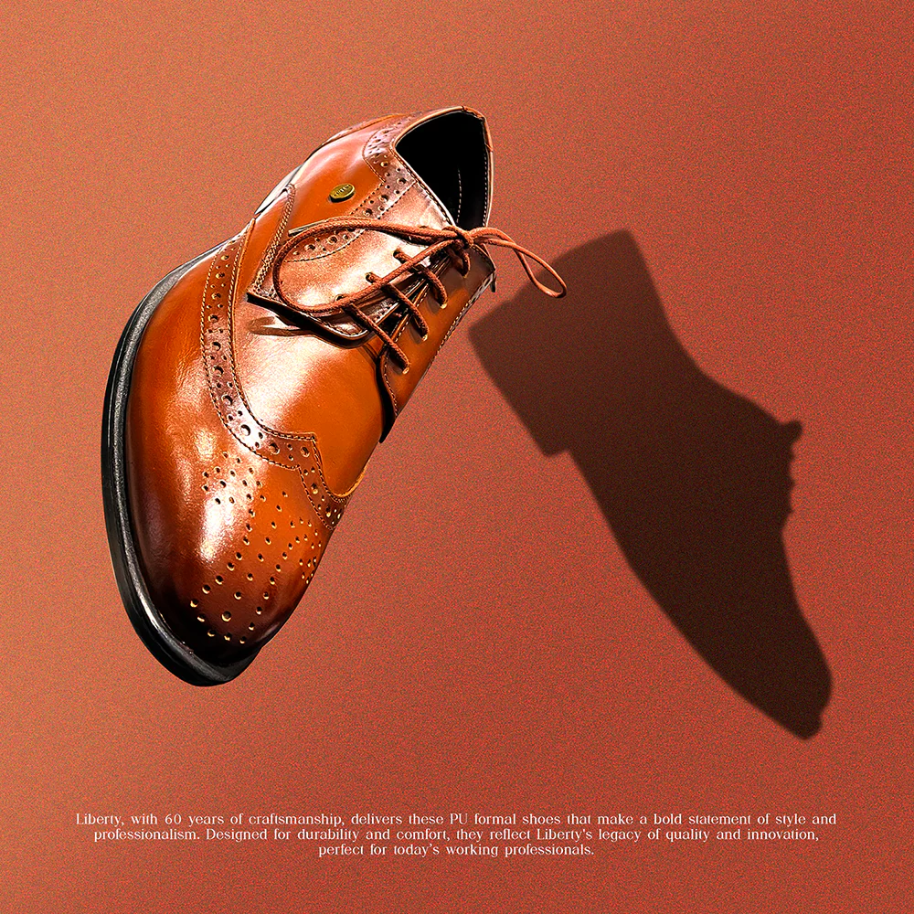 Fortune Tan Lacing Formal Oxford Shoes For Men BELGIUM01E By Liberty - Image 5