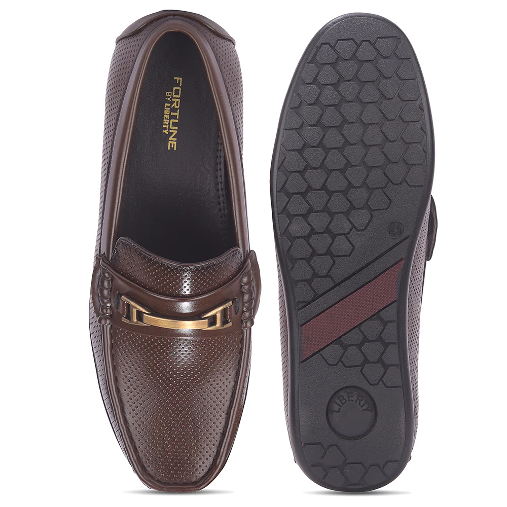 Fortune VAL-34E Brown Casual Non Lacing Loafers for Men by Liberty - Image 5