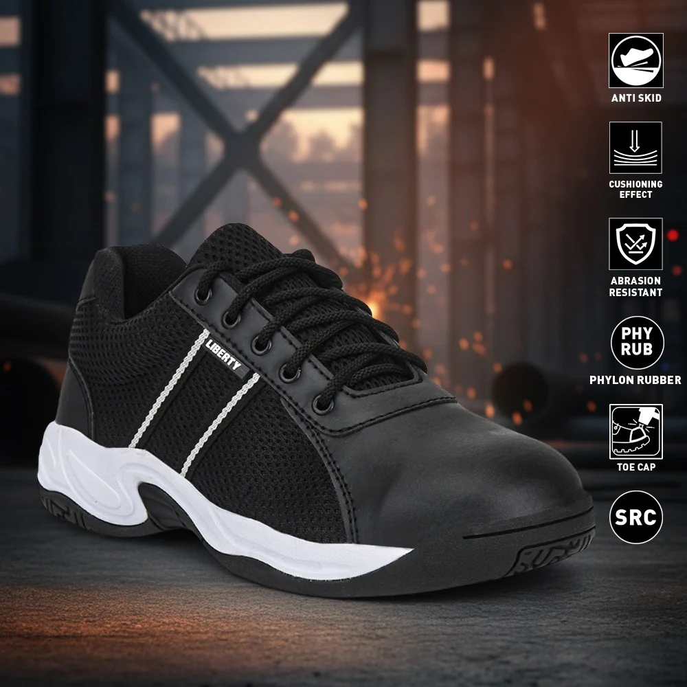 Freedom Black Lacing Safety Shoes For Men ROCKELETST By Liberty - Image 2