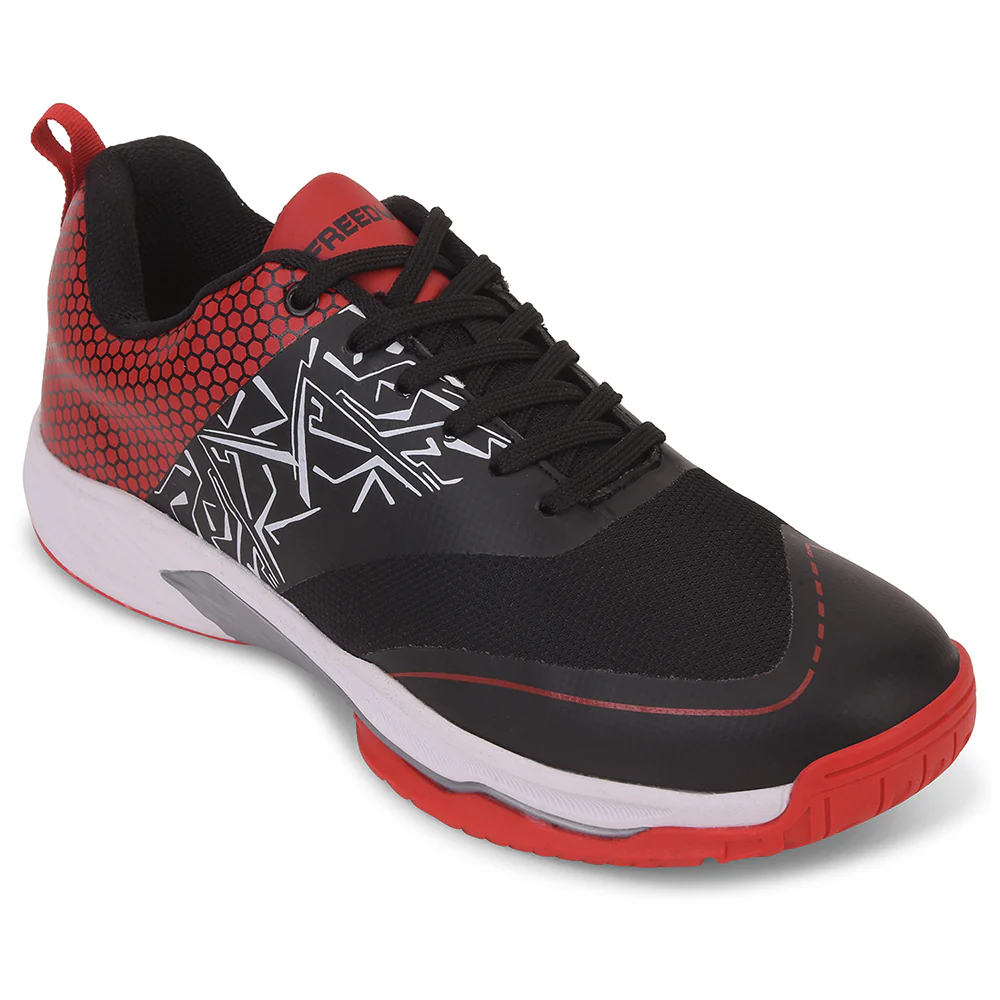 FREEDOM Black Sports Non-Marking Paddle/Pickleball & Badminton Shoes For Men UNESKO By Liberty