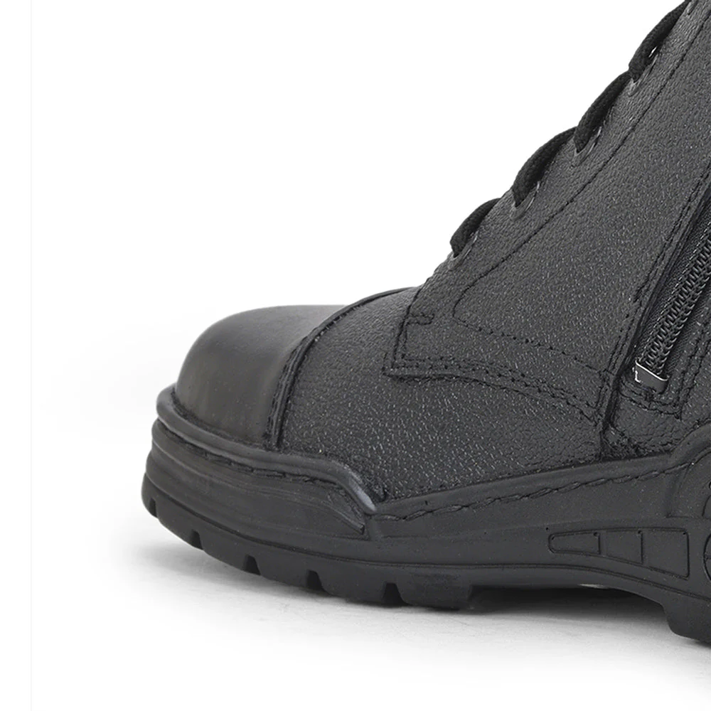 Freedom Casual (Black) POLICE Leather High Ankle Boot with ZIP VEER-2 By Liberty - Image 4