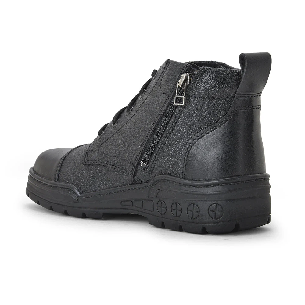 Freedom Casual (Black) POLICE Leather High Ankle Boot with ZIP VEER-2 By Liberty - Image 5