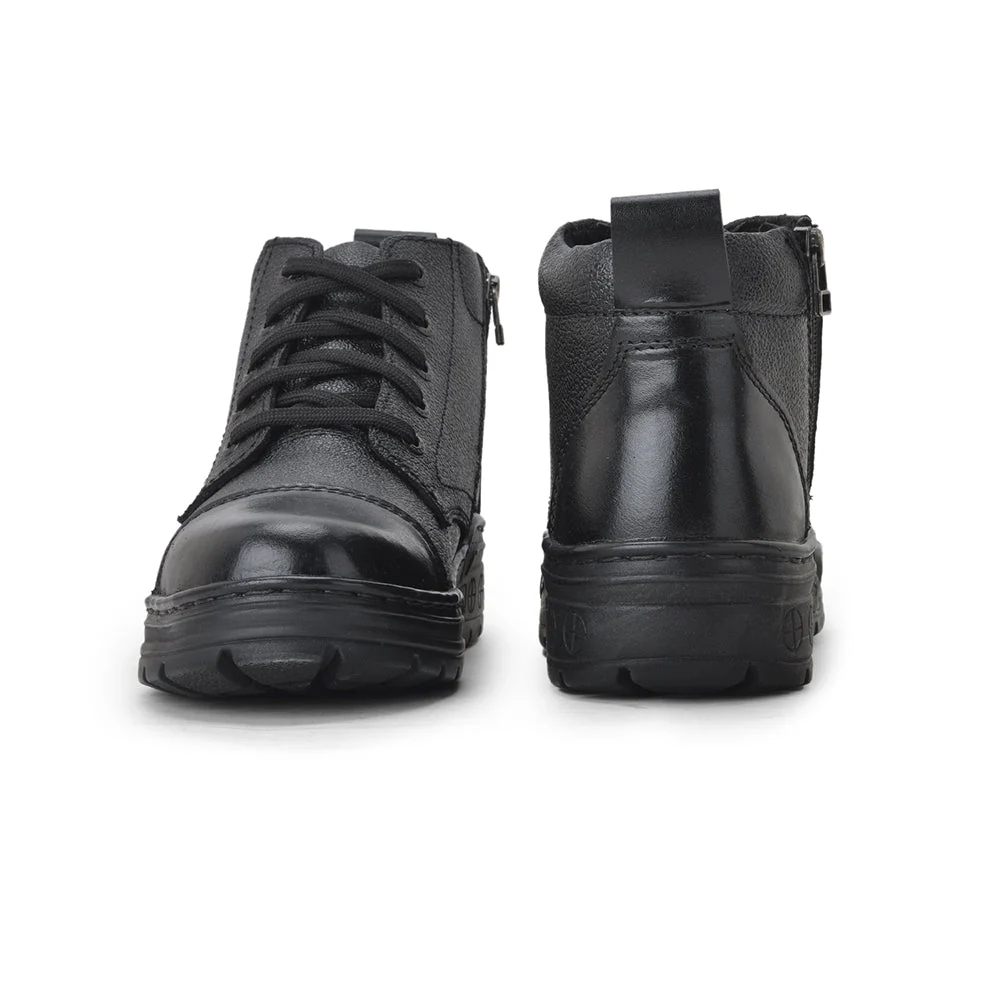 Freedom Casual (Black) POLICE Leather High Ankle Boot with ZIP VEER-2 By Liberty - Image 6