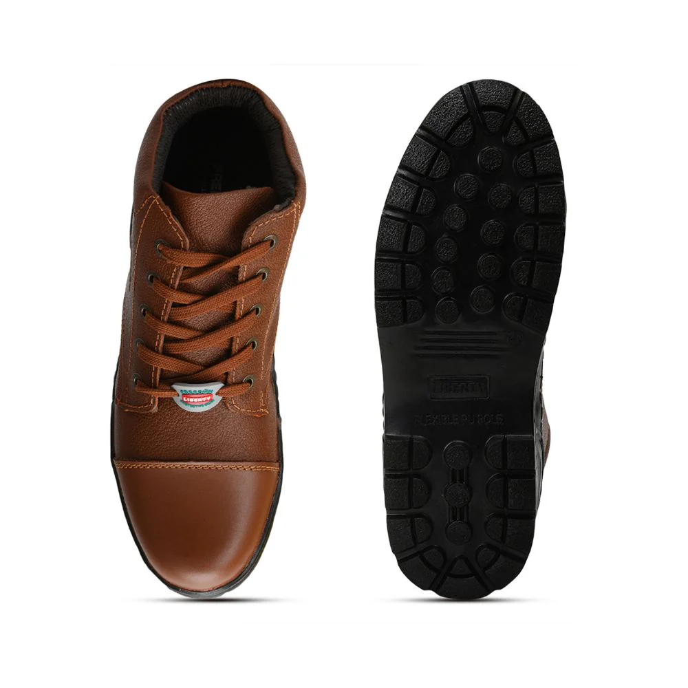 Freedom Casual Tan Police Leather High Ankle Boot VEER-1 By Liberty - Image 3