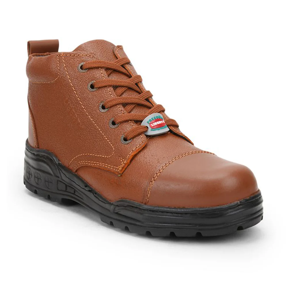 Freedom Casual Tan Police Leather High Ankle Boot with ZIP VEER-2 By Liberty