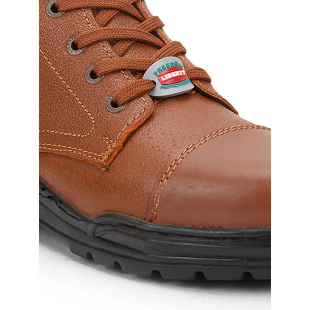Freedom Casual Tan Police Leather High Ankle Boot with ZIP VEER-2 By Liberty - Image 4