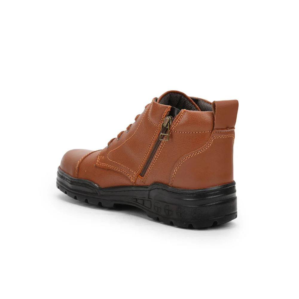 Freedom Casual Tan Police Leather High Ankle Boot with ZIP VEER-2 By Liberty - Image 5