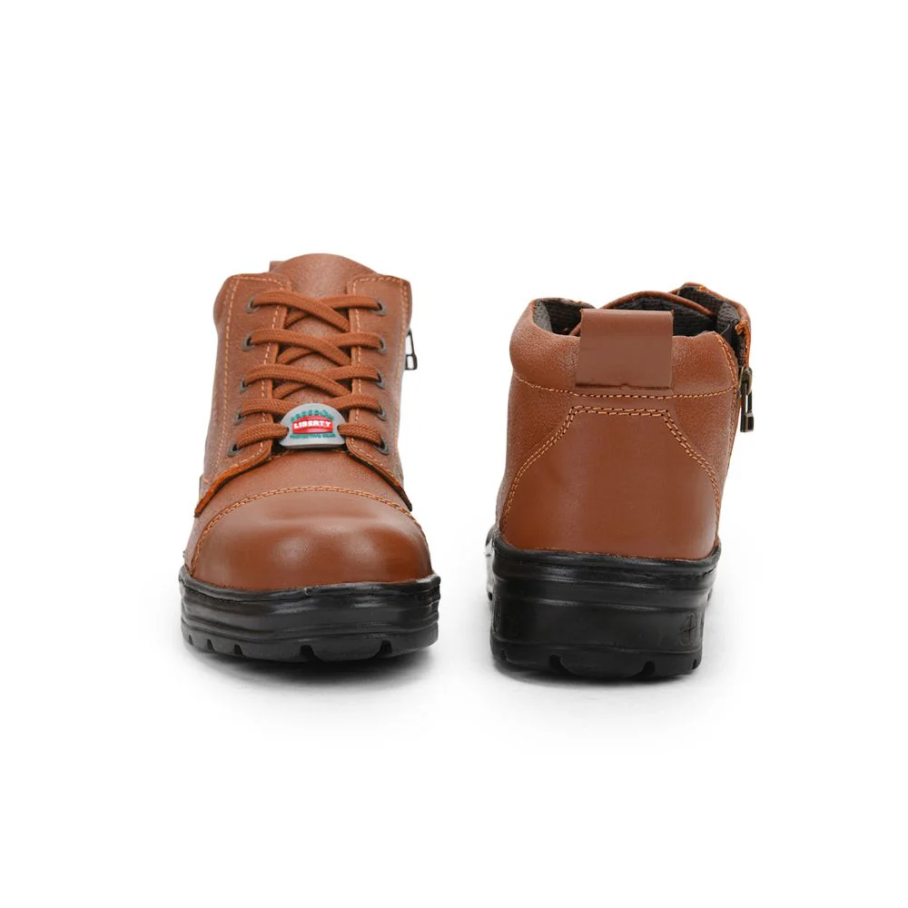 Freedom Casual Tan Police Leather High Ankle Boot with ZIP VEER-2 By Liberty - Image 6