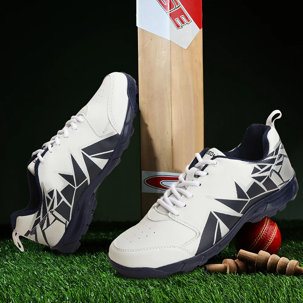 FREEDOM Navy Blue Sports Lace-Up Cricket Shoes For Men GOOGLY By Liberty - Image 4