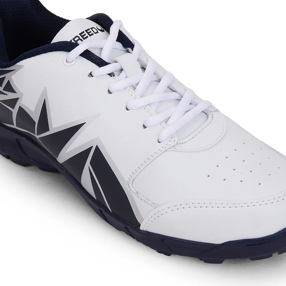 FREEDOM Navy Blue Sports Lace-Up Cricket Shoes For Men GOOGLY By Liberty - Image 5