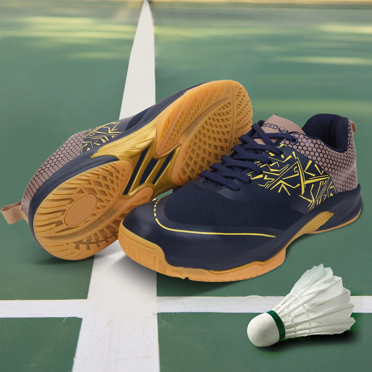 FREEDOM Navy Blue Sports Non-Marking Paddle/Pickleball & Badminton Shoes For Men UNESKO By Liberty - Image 4
