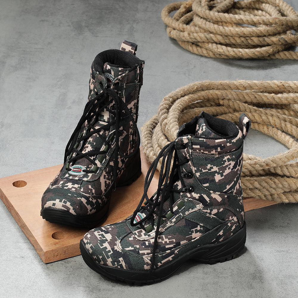 Freedom Olive Green Casual Lacing Defence Jungle Boot For Men JUNGLEKING By Liberty - Image 4