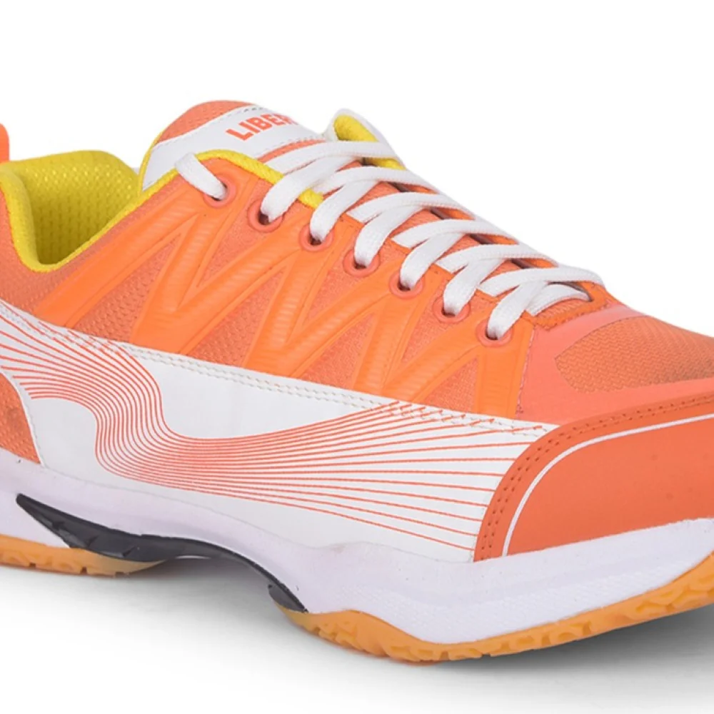 FREEDOM Orange Sports Non-Marking Paddle/Pickleball & Badminton Shoes For Men GRIPPER-01 By Liberty - Image 5