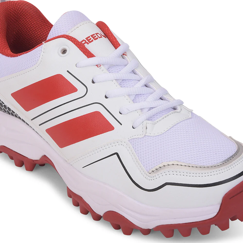 FREEDOM Red Sports Lace-Up Cricket Shoes For Men POWERPLAY By Liberty - Image 5