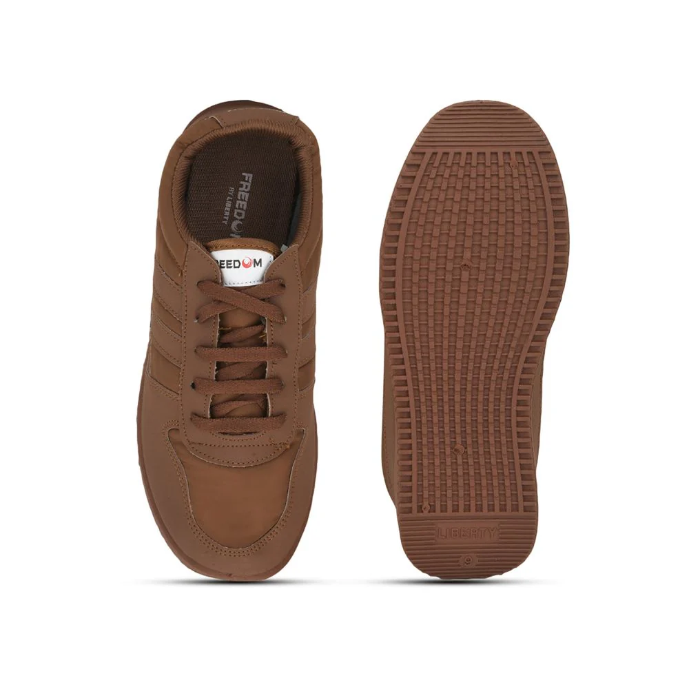 Freedom Casual Brown Pt. Lacing Shoes For Men JUMP By Liberty - Image 3