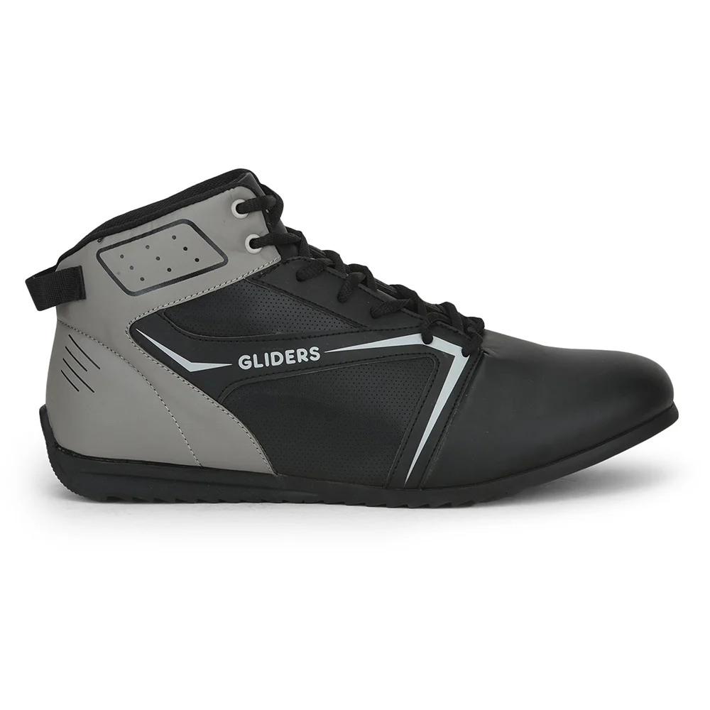 Gliders Casual Black Lacing Sneakers For Men RIDER-E By Liberty - Image 2