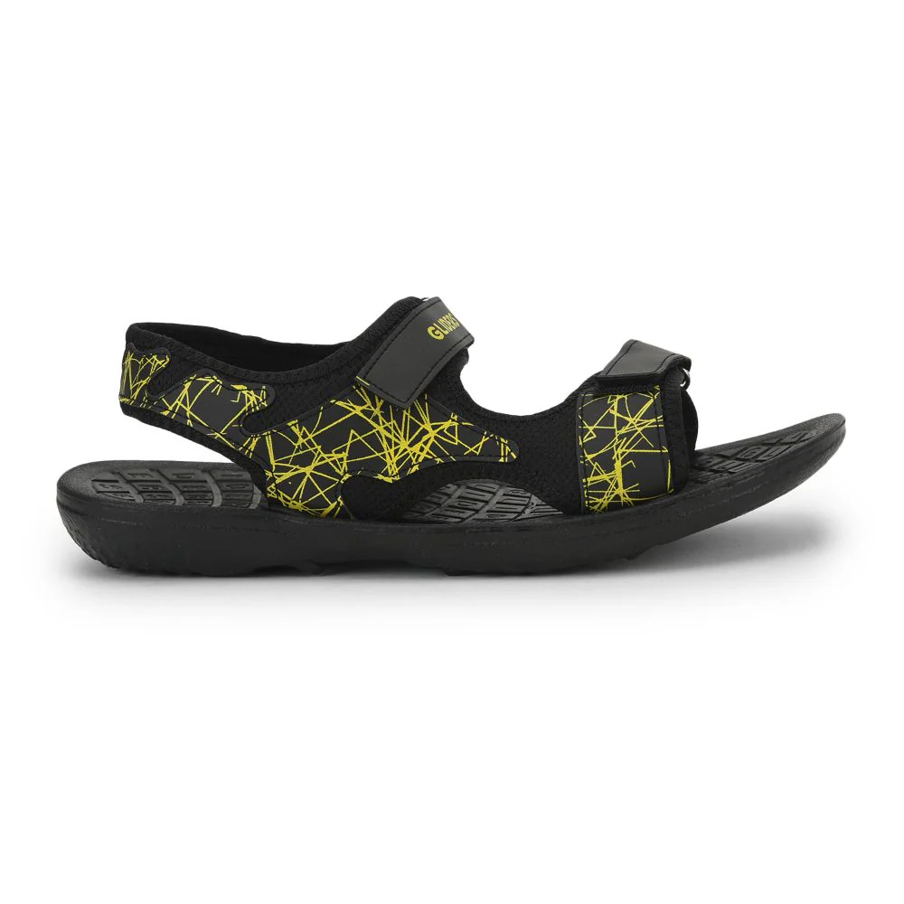 Gliders (Black) Casual Sandals For Men JOCKEY-E By Liberty - Image 2