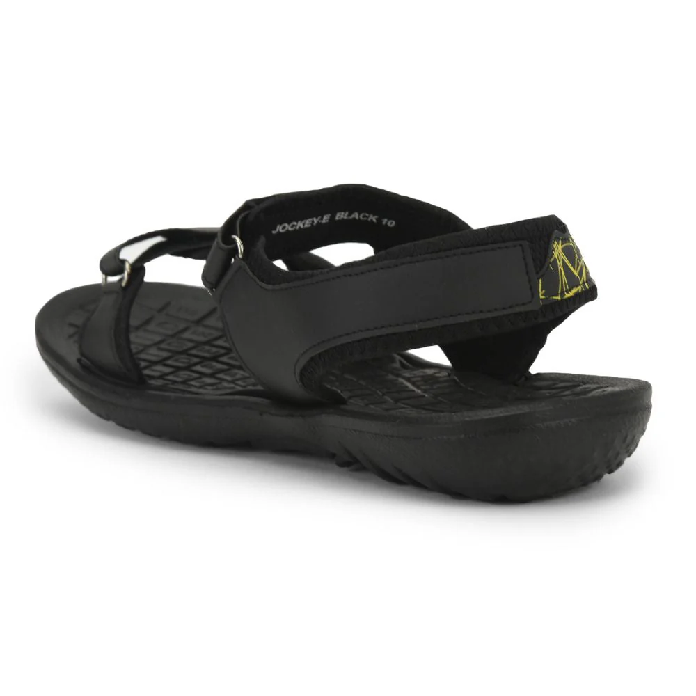 Gliders (Black) Casual Sandals For Men JOCKEY-E By Liberty - Image 5