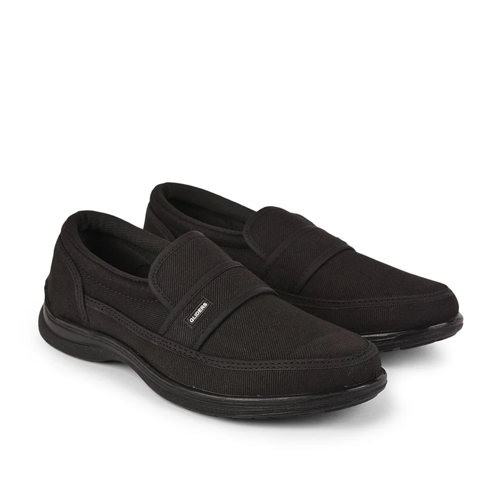 Gliders Black Non Lacing Casual Shoes For Men 3070-27NEW By Liberty