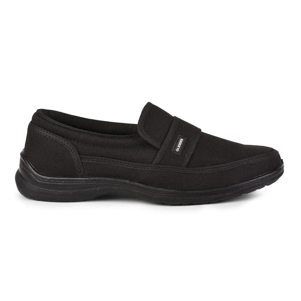 Gliders Black Non Lacing Casual Shoes For Men 3070-27NEW By Liberty - Image 2