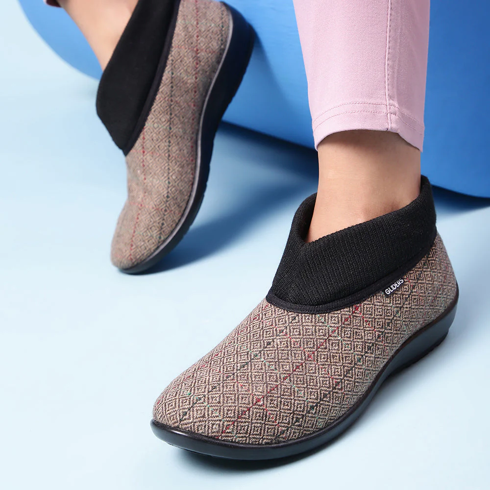 Gliders Brown Casual Ballerina Shoes For Women FB-007 By Liberty - Image 4