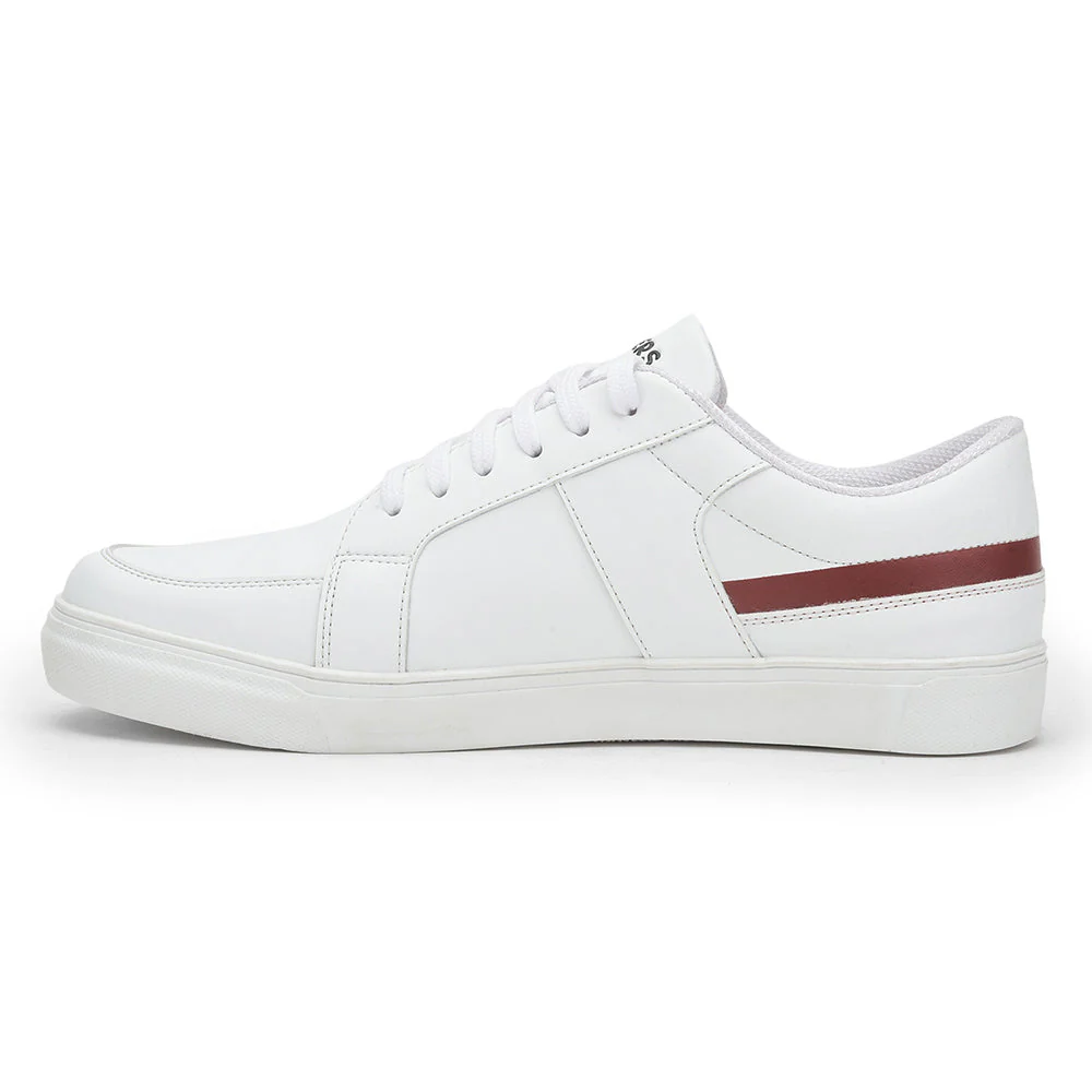 Gliders Casual White Lacing Sneakers For Men ZIDANE By Liberty - Image 3