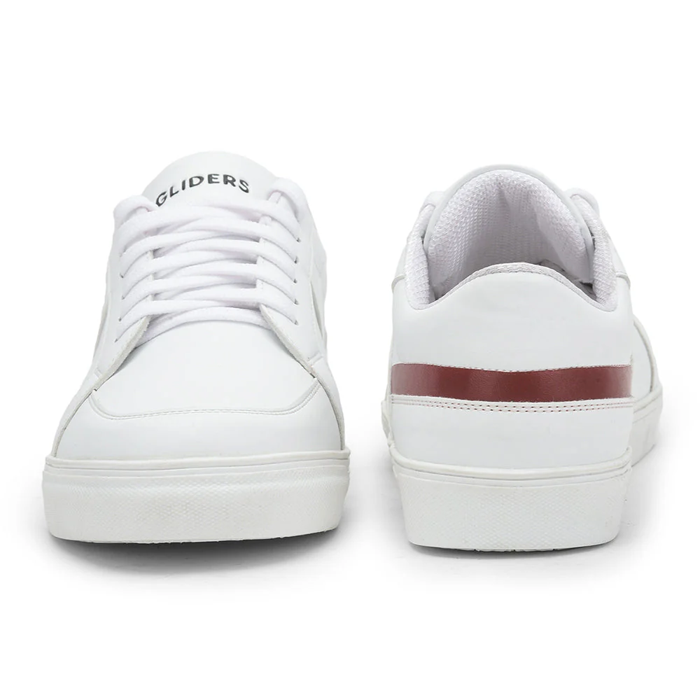 Gliders Casual White Lacing Sneakers For Men ZIDANE By Liberty - Image 4