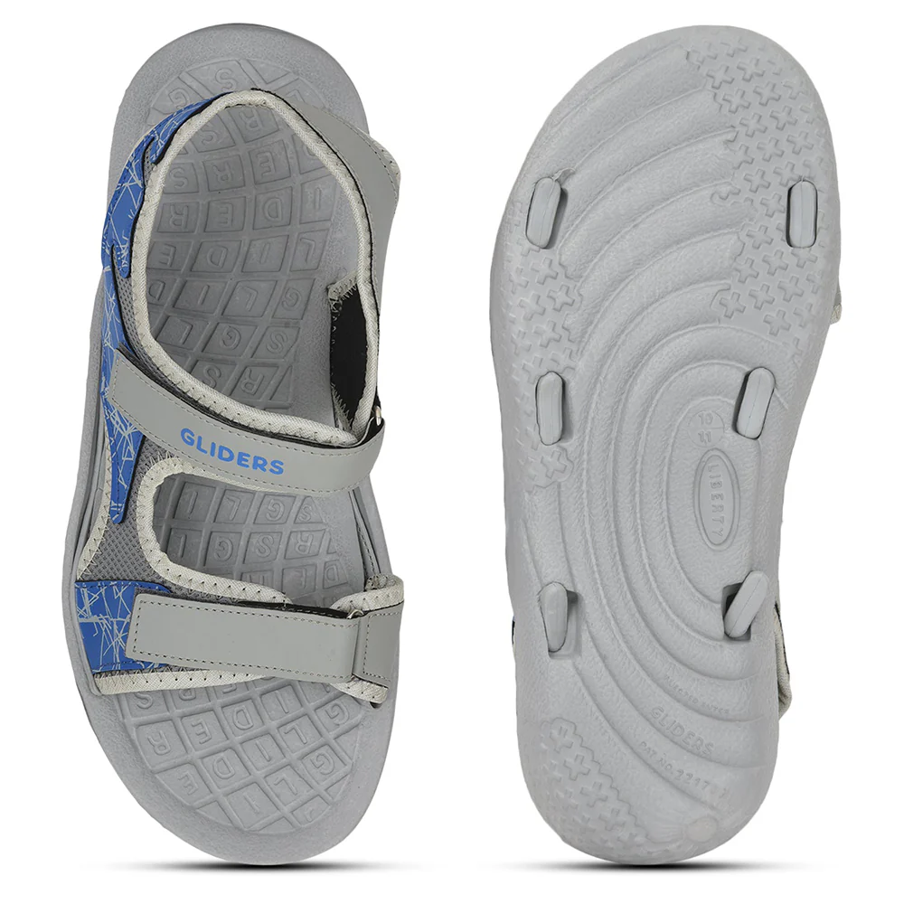 Gliders (Grey) Casual Sandals For Men JOCKEY-E By Liberty - Image 4