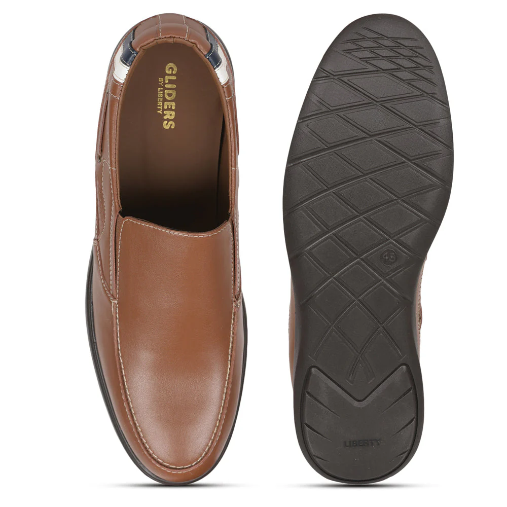 Gliders Casual Tan Slip on Moccasin Shoes For Men SYN-41 By Liberty - Image 6