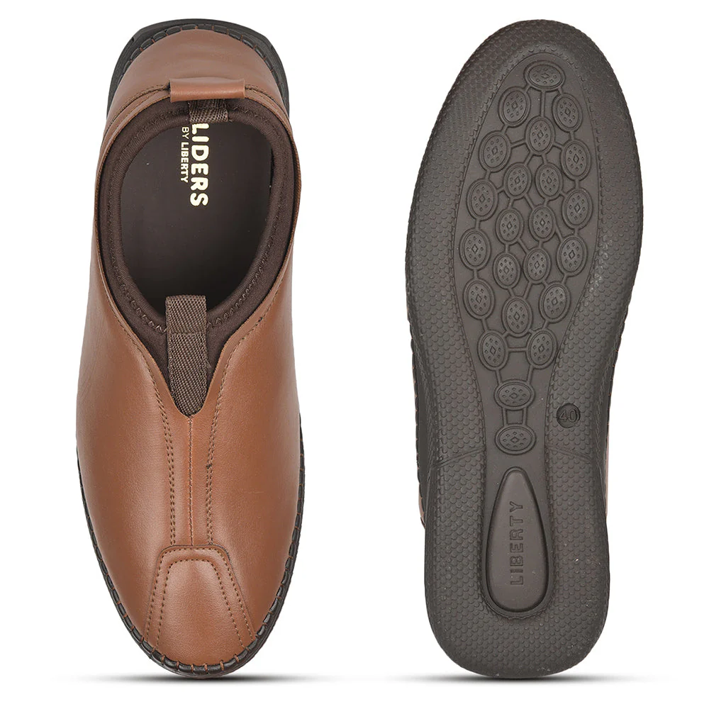 Gliders Casual Tan Slip on Shoes For Men SYN-44 By Liberty - Image 3