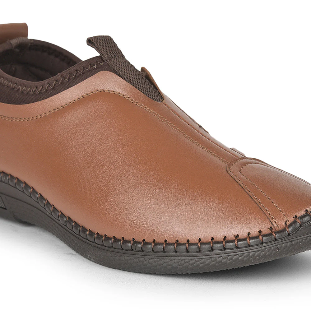 Gliders Casual Tan Slip on Shoes For Men SYN-44 By Liberty - Image 4