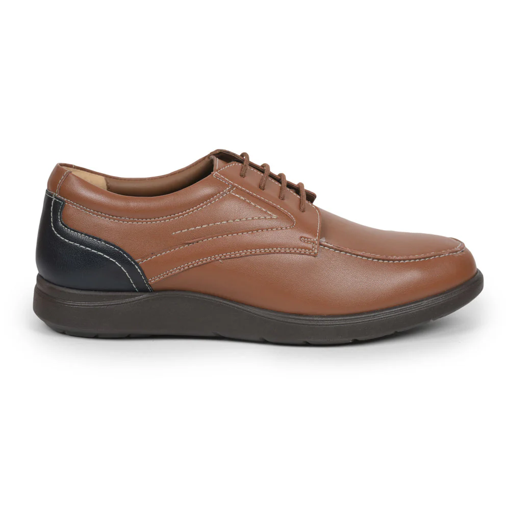 Gliders (Tan) Formal Lace Up Derby Shoes For Men SYN-40 By Liberty - Image 2