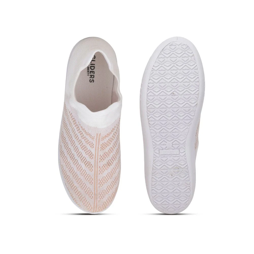 Gliders Sports White Slip on Walking Shoes For Women CLIVE-2E By Liberty - Image 5