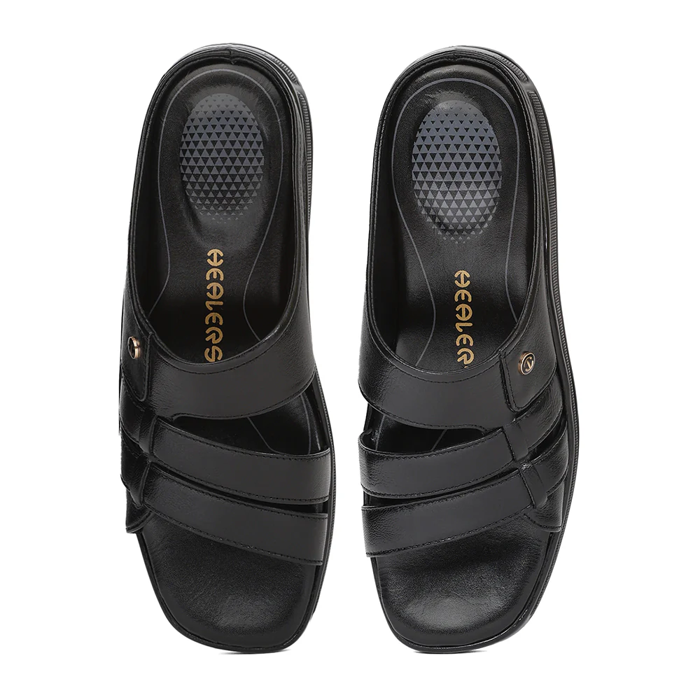 Healers 2050-774 Black Formal Slip on Slippers for Men by Liberty - Image 8