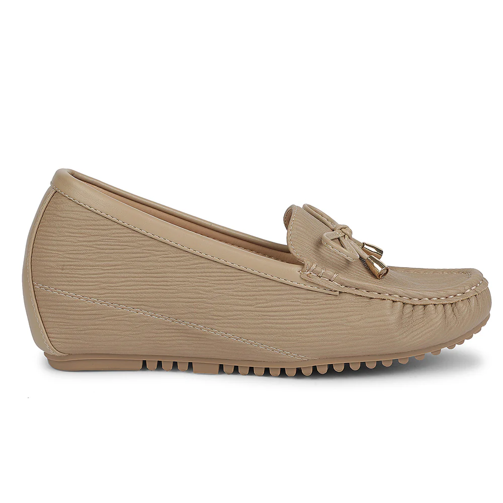 Healers Beige Casual Flat Ballerina for Women ZQ-FDBL-18 by Liberty - Image 2