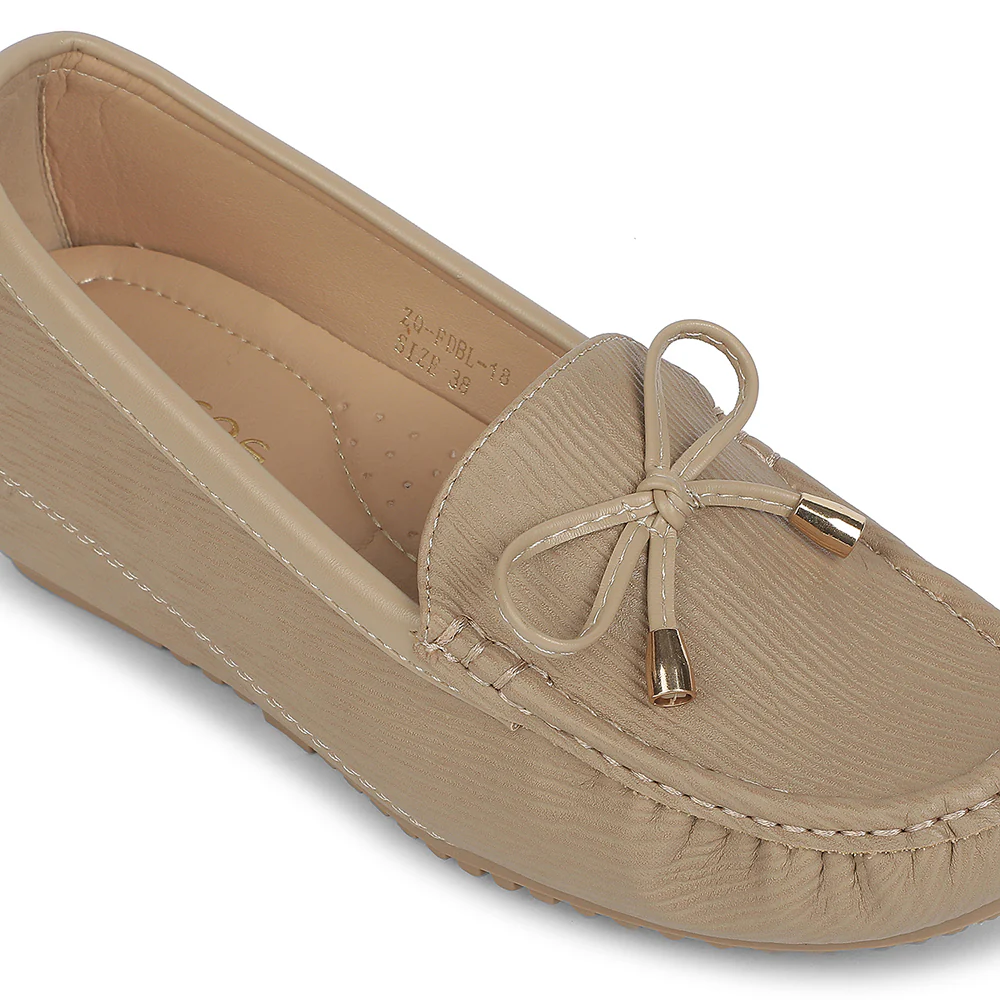 Healers Beige Casual Flat Ballerina for Women ZQ-FDBL-18 by Liberty - Image 4