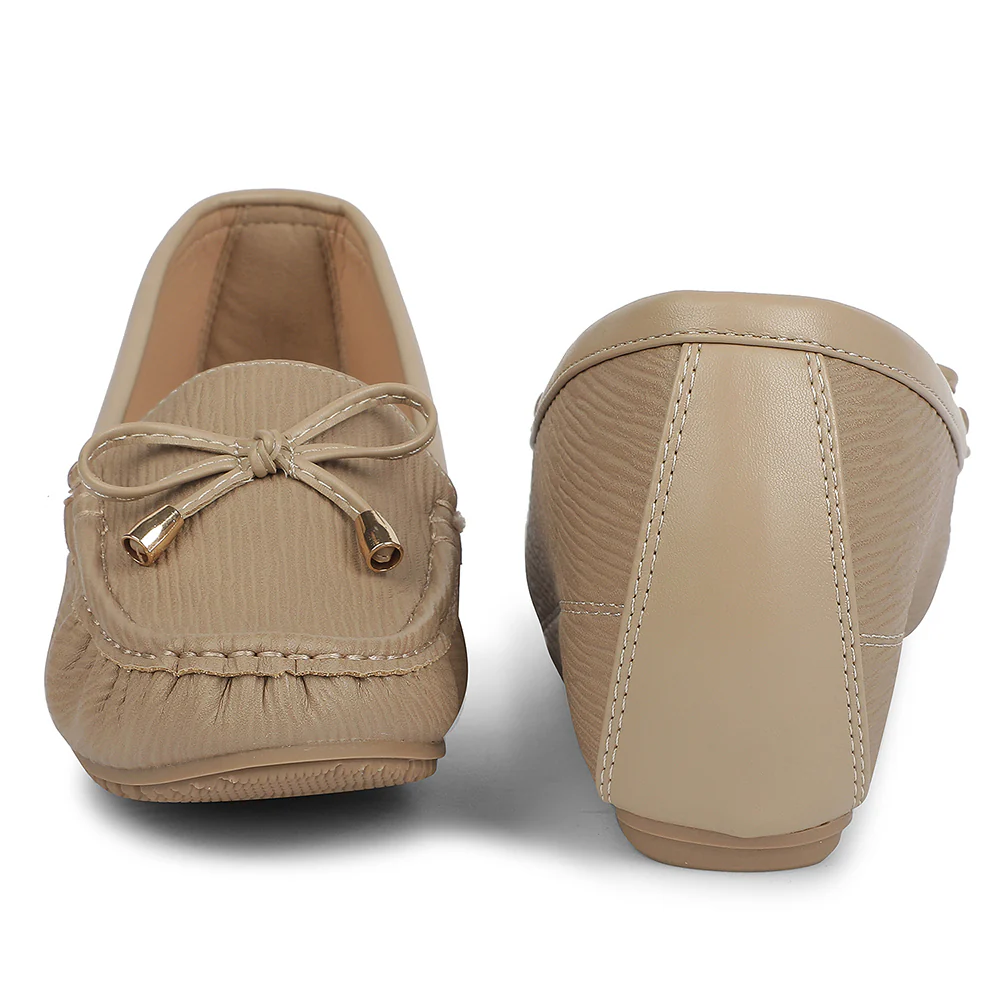 Healers Beige Casual Flat Ballerina for Women ZQ-FDBL-18 by Liberty - Image 6